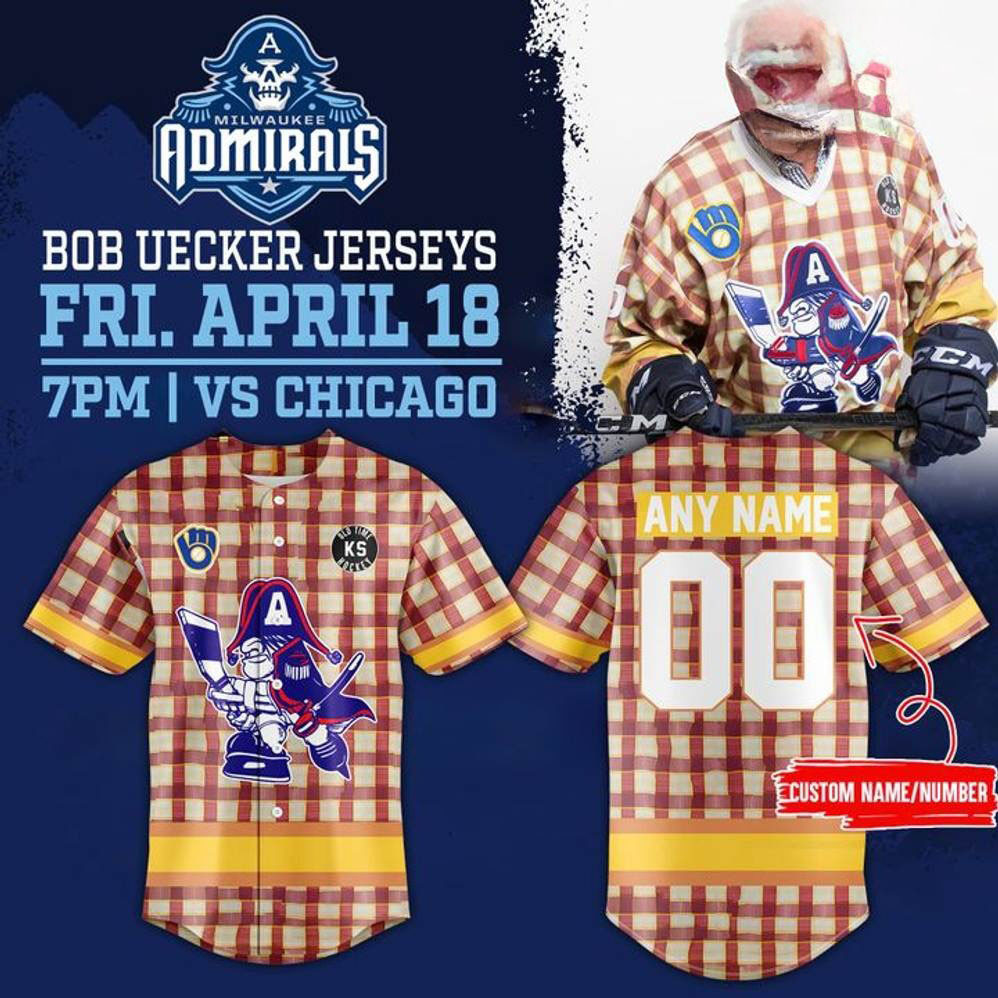 Personalized Milwaukee Admirals x Bob Uecker 2025 Jersey Best Gift For Hockey Fans