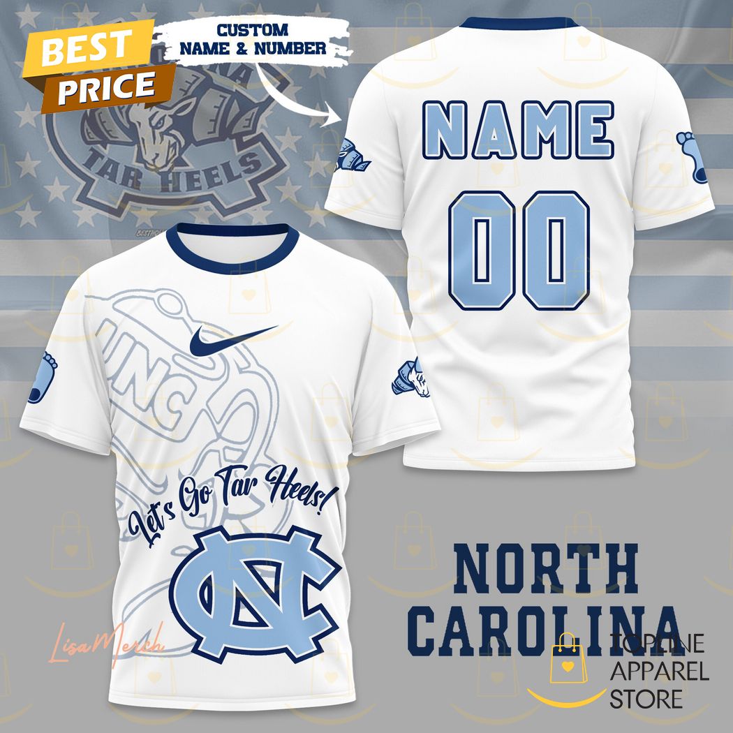 Personalized North Carolina Tar Heels - Let Go Tar Heels 3D T-Shirt Gift For Sport Music Fans