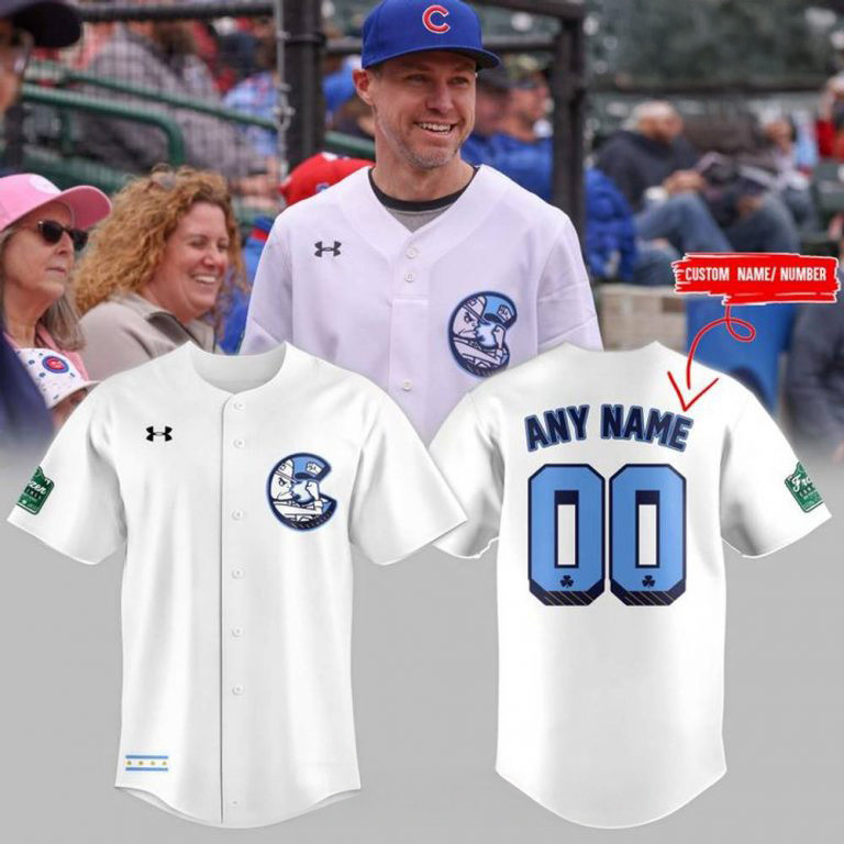 Personalized Notre Dame Fighting Irish Chicago Cubs 2025 White Jersey Presents For Football Fans
