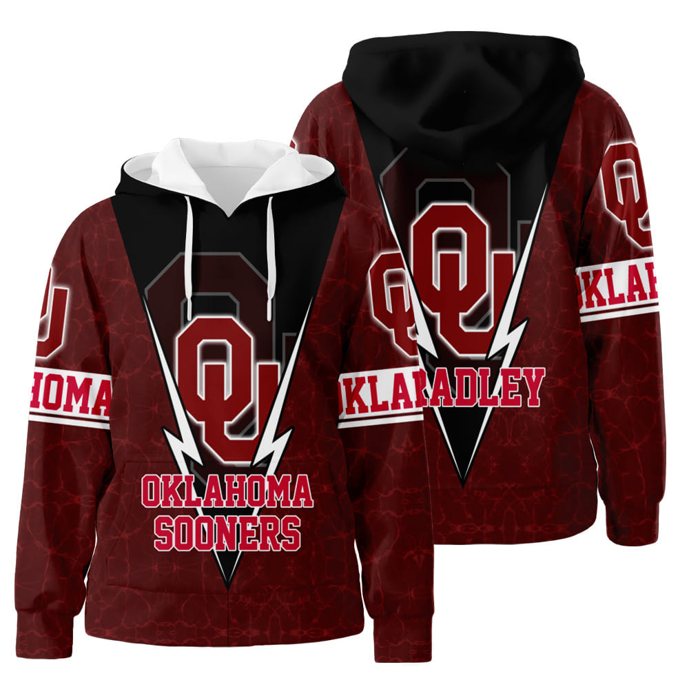 Personalized Oklahoma Sooners Football 3D All Over Print Hoodie Zip-Up Hoodie