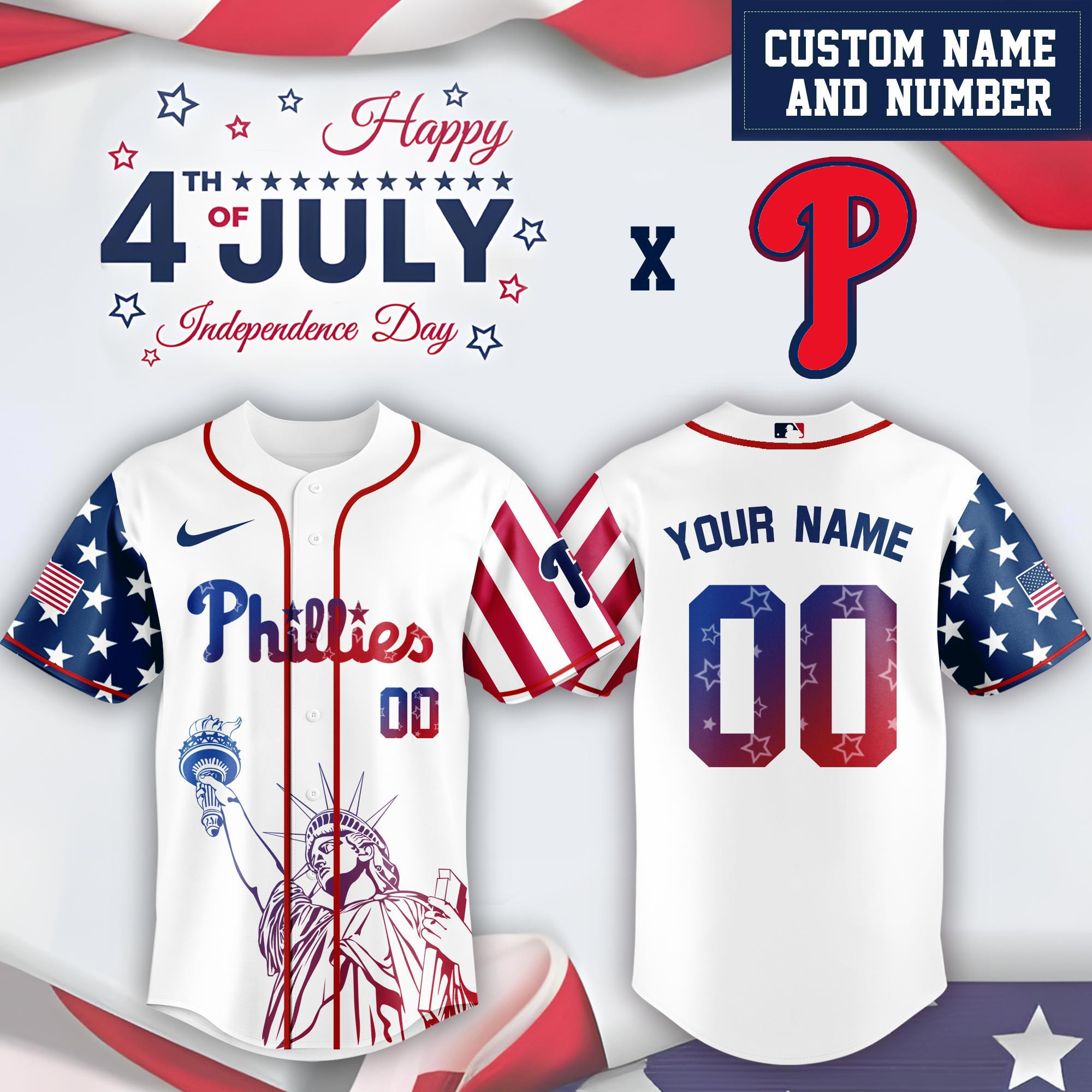 Personalized Philadelphia Phillies Special Independence Day Jersey Gift Ideas For Baseball Fans