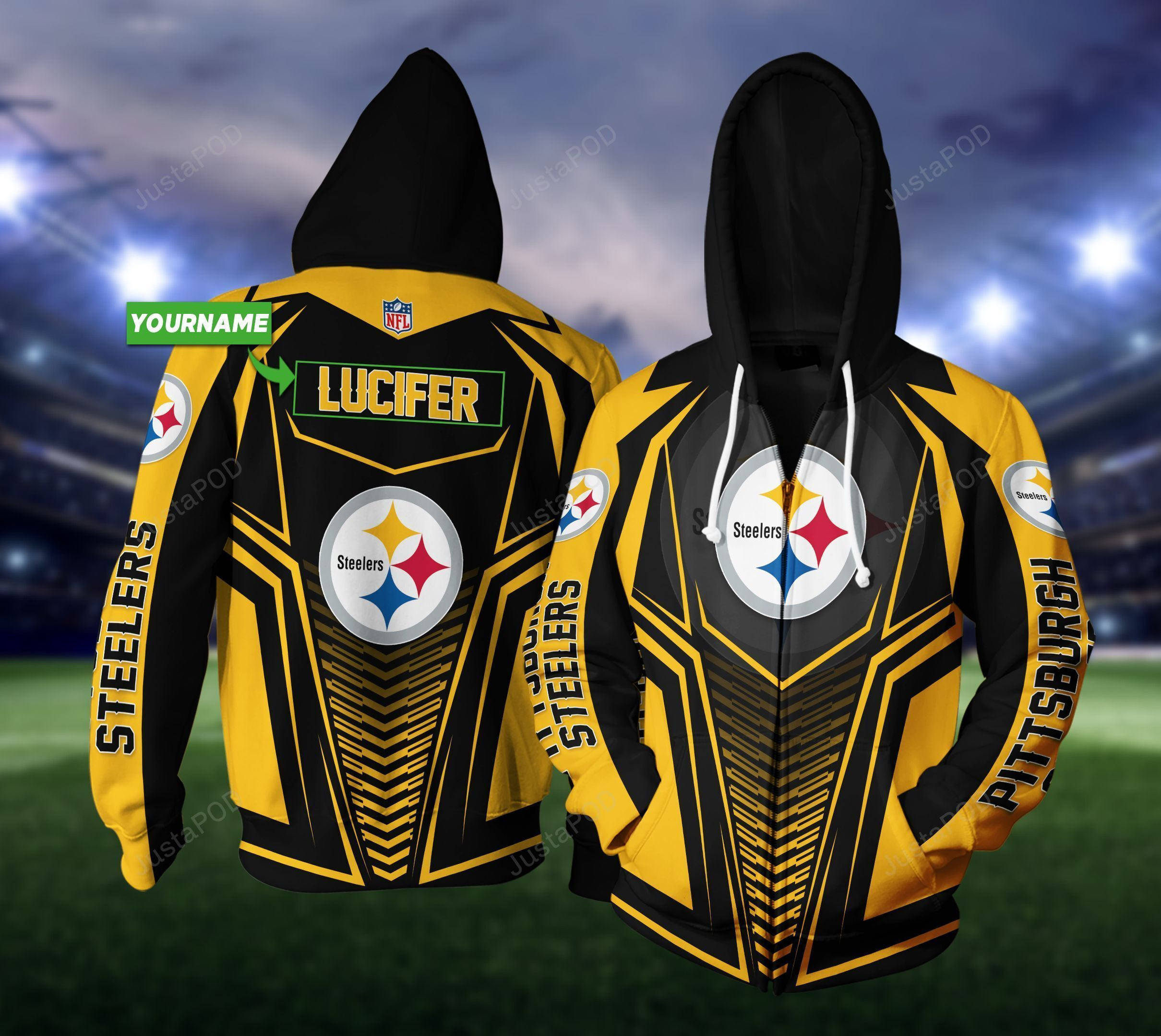 Personalized Pittsburgh Steelers Hoodie  Zip Hoodie Version 1066