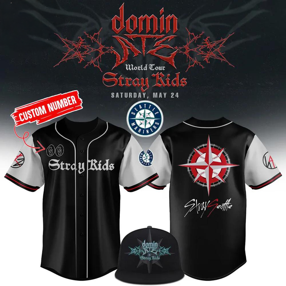 Personalized Seattle Mariners X Stray Kids World Tour 2025  Edition Baseball Jersey Best Gifts For Baseball Players