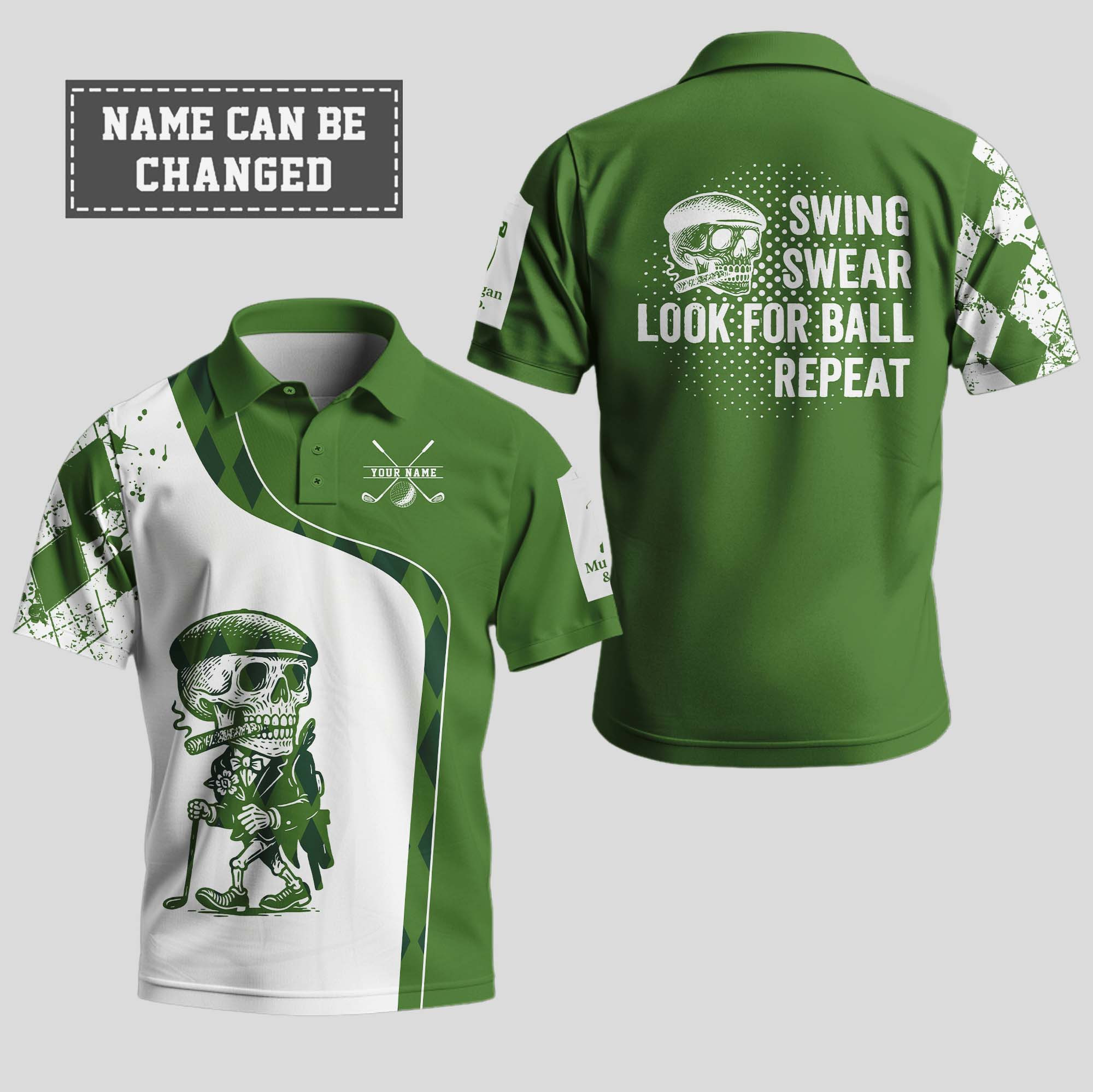 Personalized Swing Swear Look for Ball Repeat Polo Shirt Golf Related Gifts For Dad