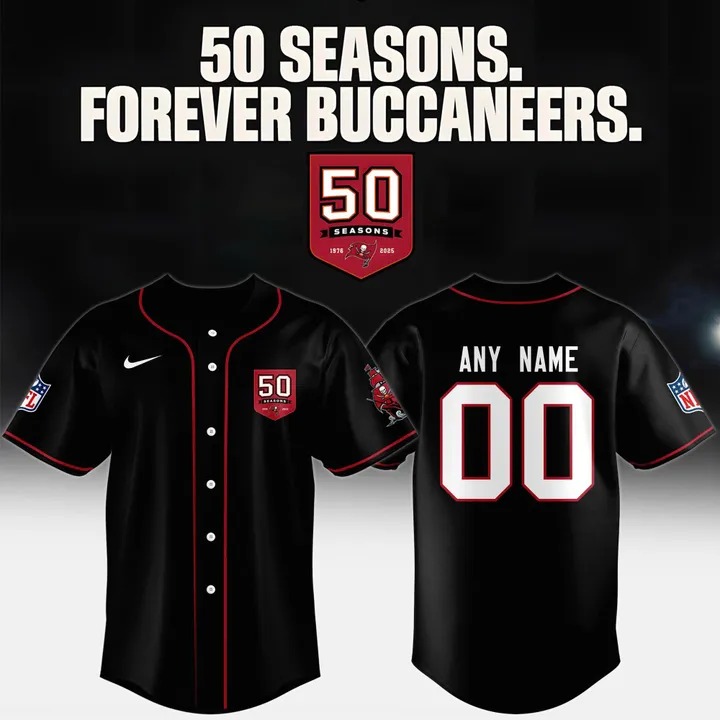 Personalized Tampa Bay Buccaneers Celebrate The Legacy Of 50 Seasons Baseball Jersey 2025 Best Gifts For Football Players