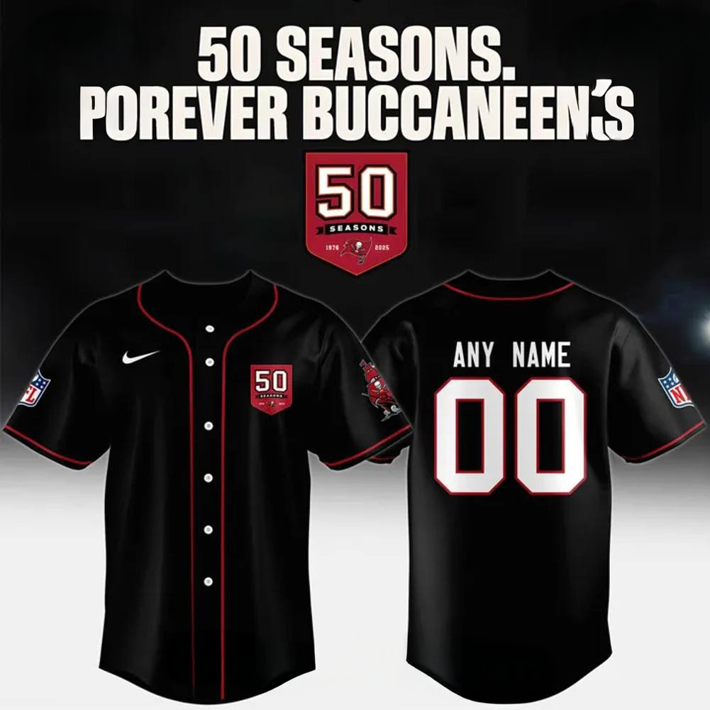 Personalized Tampa Bay Buccaneers Celebrate The Legacy Of 50 Seasons Special Baseball Jersey Best Gifts For Football Players