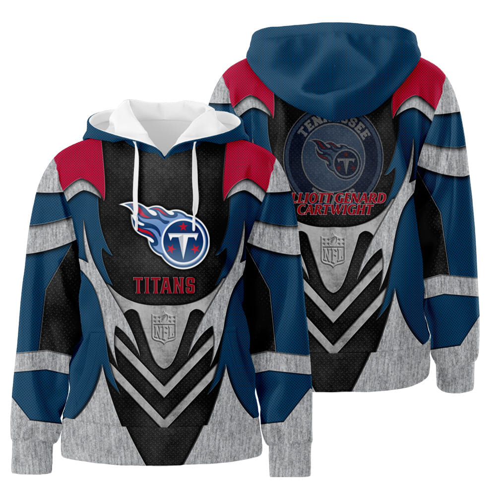 Personalized Tennessee Titans Metal 3D All Over Print Hoodie Zip-Up Hoodie