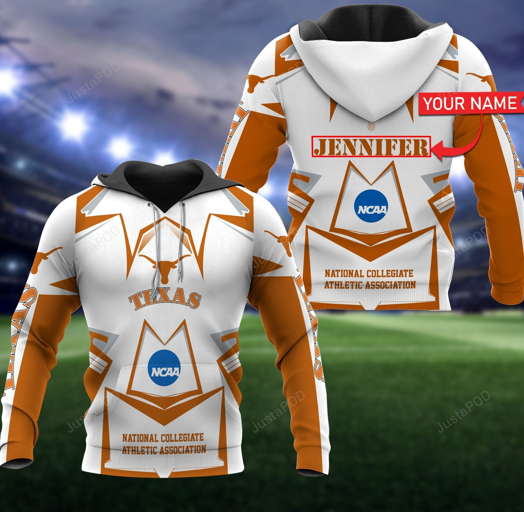 Personalized Texas Longhorns Hoodie  Zip Hoodie Version 1002