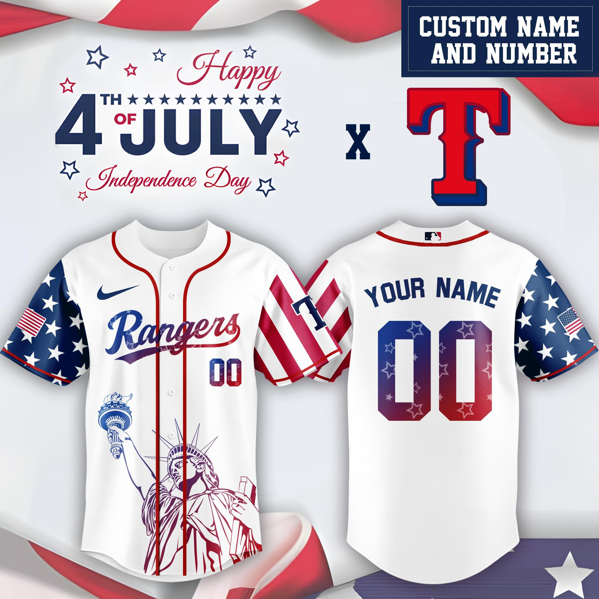 Personalized Texas Rangers Special Independence Day  Edition Jersey Best Gifts For Baseball Lovers