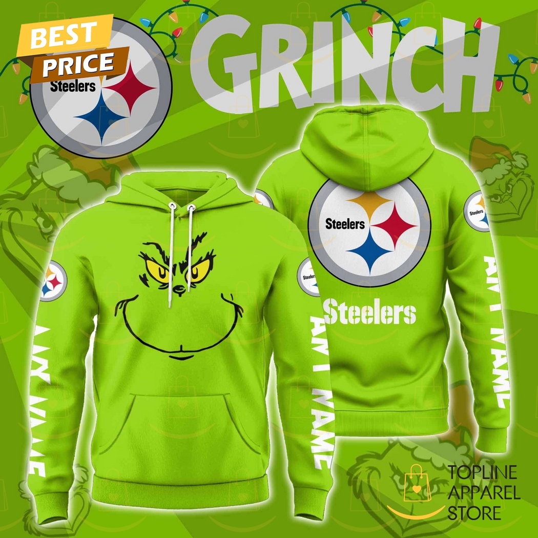 Personalized The Grinch x Pittsburgh Steelers Hoodie - Green Gift For Sport Music Fans