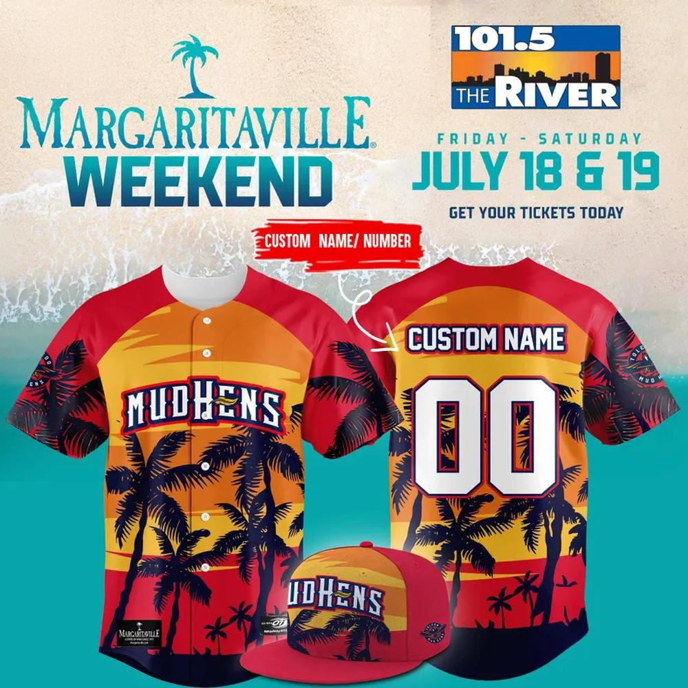 Personalized Toledo Mud Hens Margaritaville Baseball Jersey Toledo Mud Hens Merch Best Baseball Fatherâ€™s Day Gifts