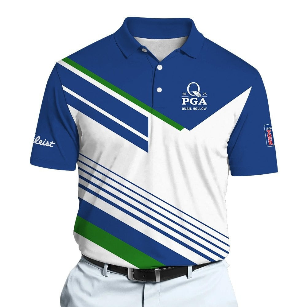 PGA White Blue 2025 Men Polo Shirt Golf Gifts For Men