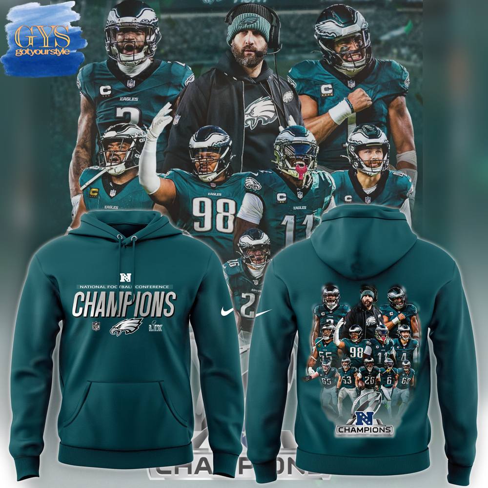 Philadelphia Eagles 2024 NFC Champions Locker Room Limited Edition Hoodie