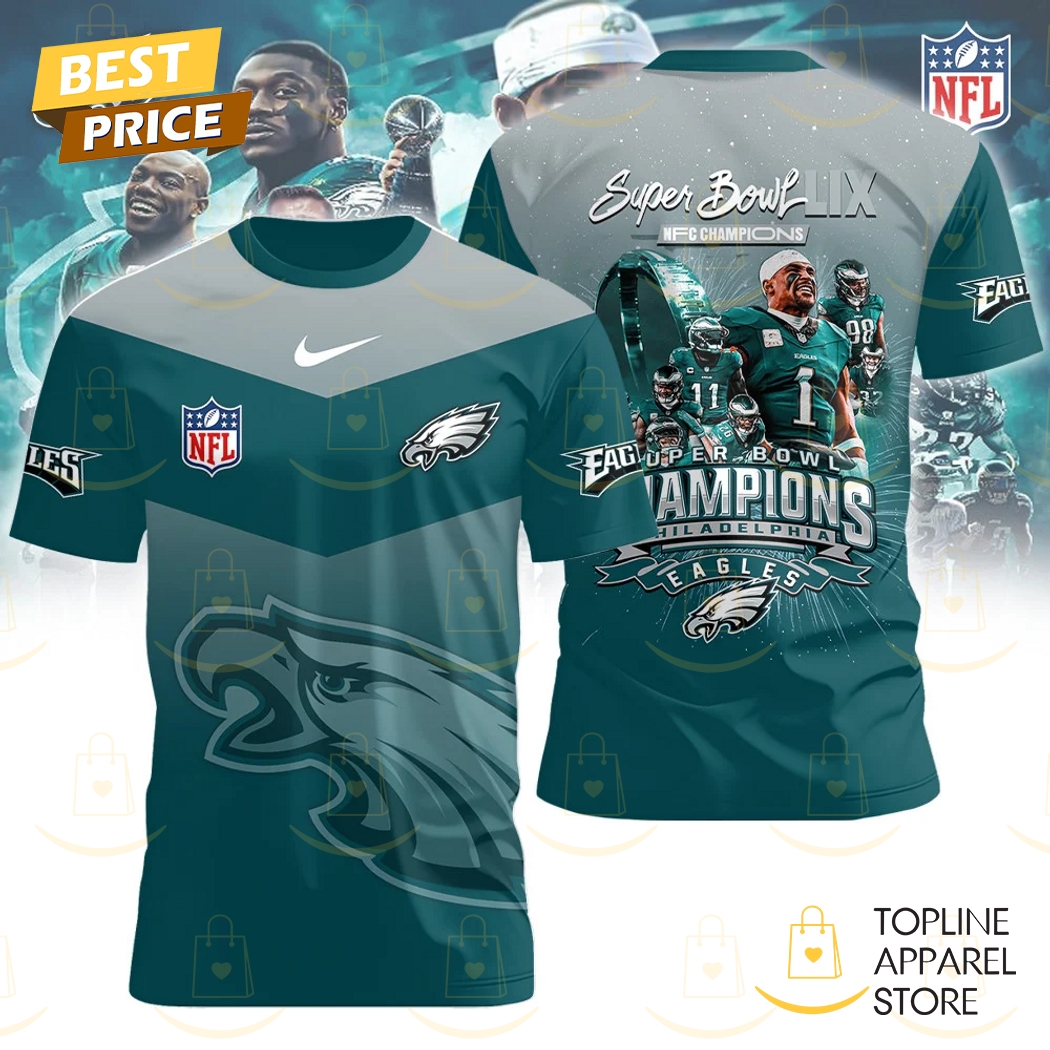 Philadelphia Eagles 2025 Champions Super Bowl LIX 3D T-Shirt Gift For Sport Music Fans