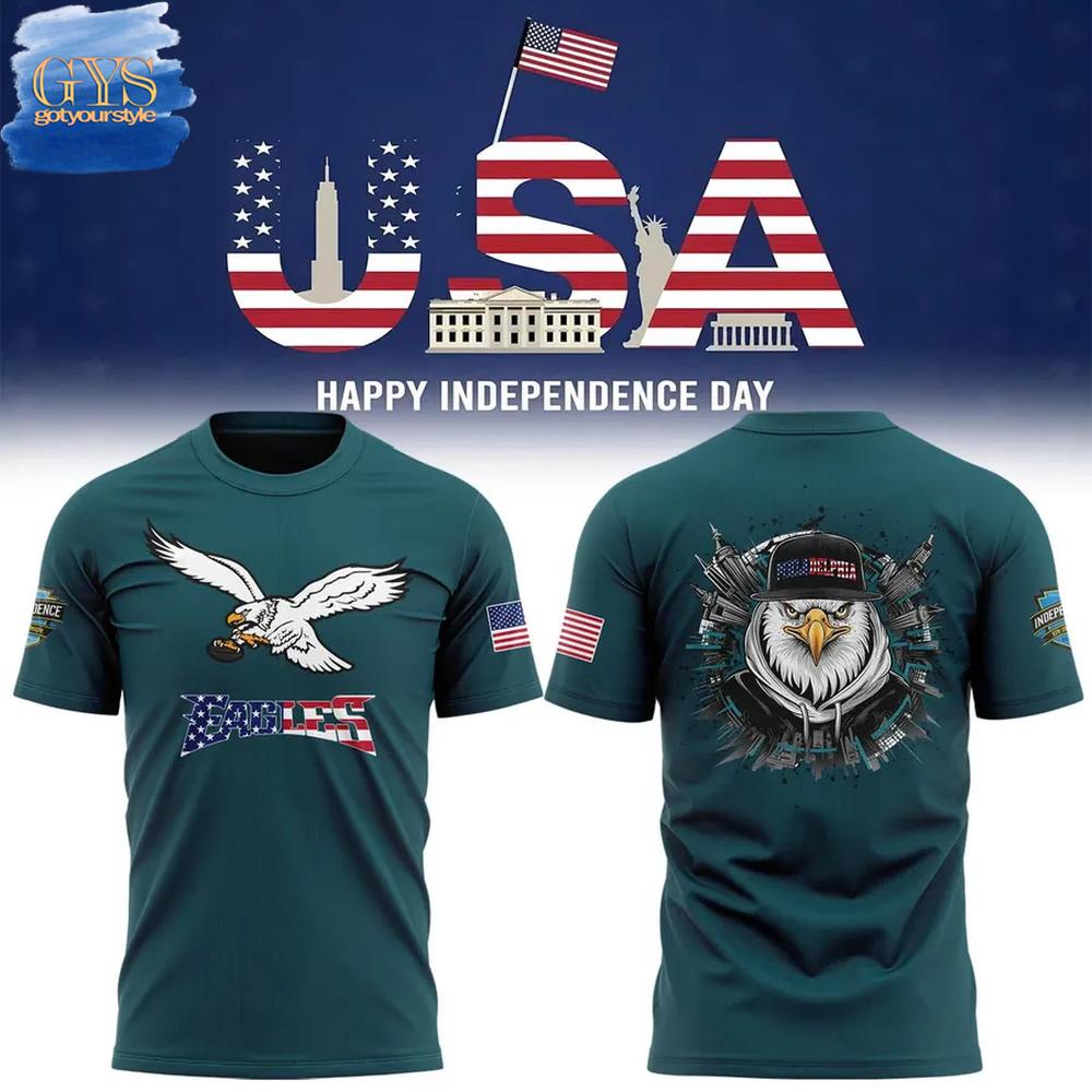 Philadelphia Eagles 2025 Independence Day Special Edition T-Shirt Premium Merchandises