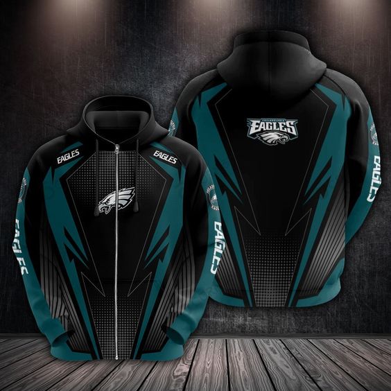 Philadelphia Eagles Black V4 NFL Football Team Hoodie