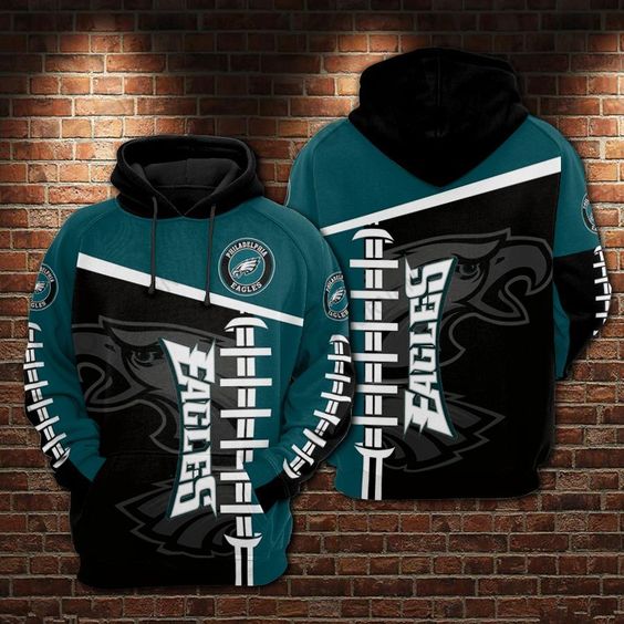 Philadelphia Eagles Black V5 NFL Football Team Hoodie