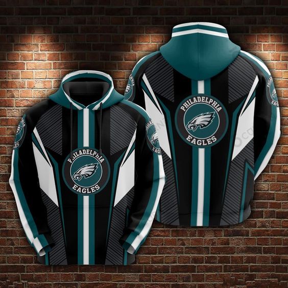 Philadelphia Eagles Black V6 NFL Football Team Hoodie