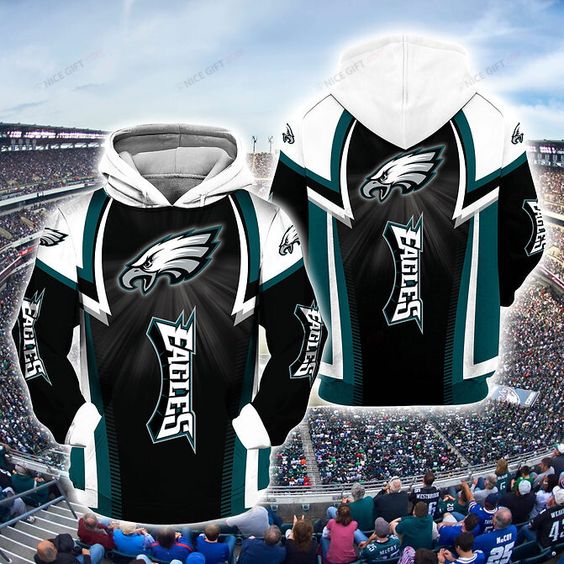 Philadelphia Eagles Black V7 NFL Football Team Hoodie