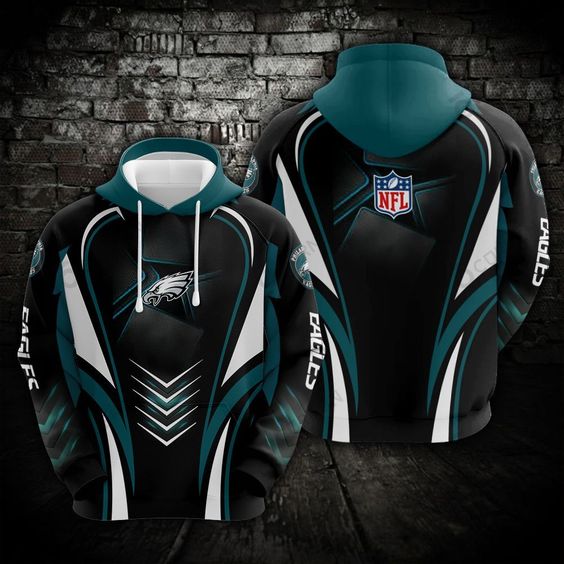 Philadelphia Eagles Black V8 NFL Football Team Hoodie