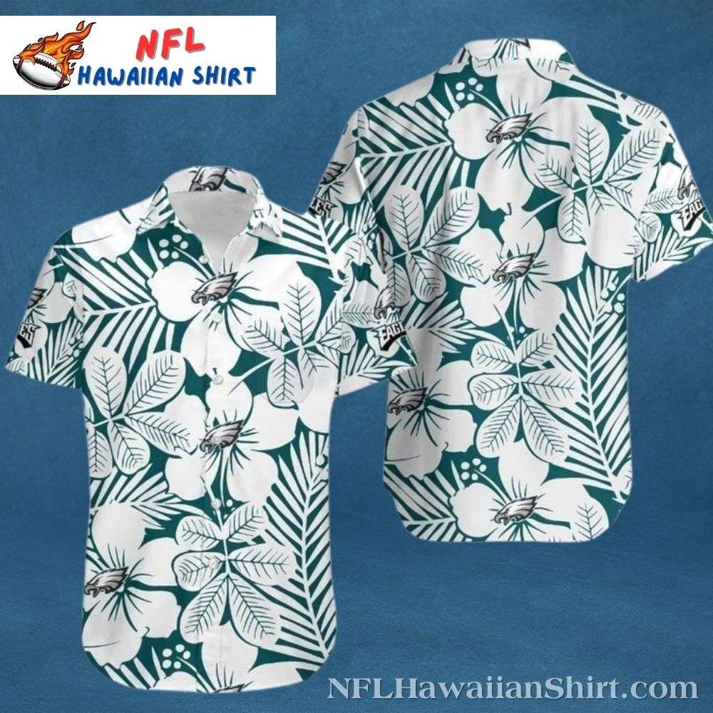 Philadelphia Eagles Botanical Elegance White Floral Hawaiian Shirt Gift For Sport Music Fans