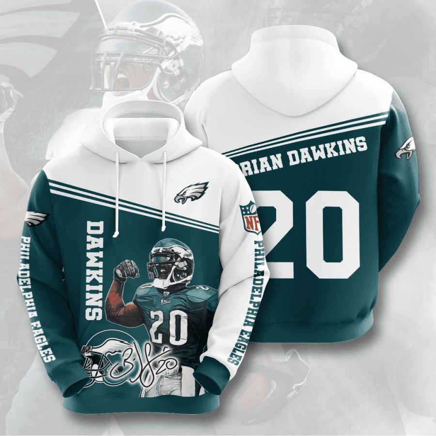 Philadelphia EAGLES Brian Dawkins Hoodie  Zip Hoodie Version 2511