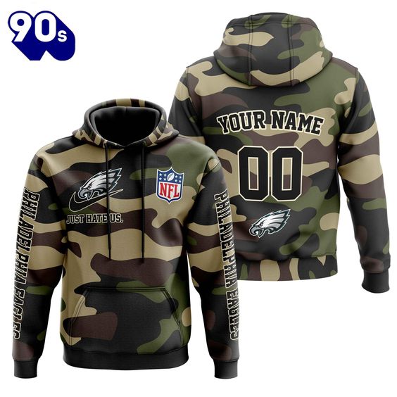 Philadelphia Eagles Camo NFL Football Team Hoodie