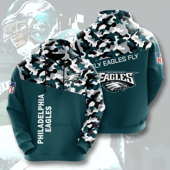 Philadelphia Eagles Camo V2 NFL Football Team Hoodie