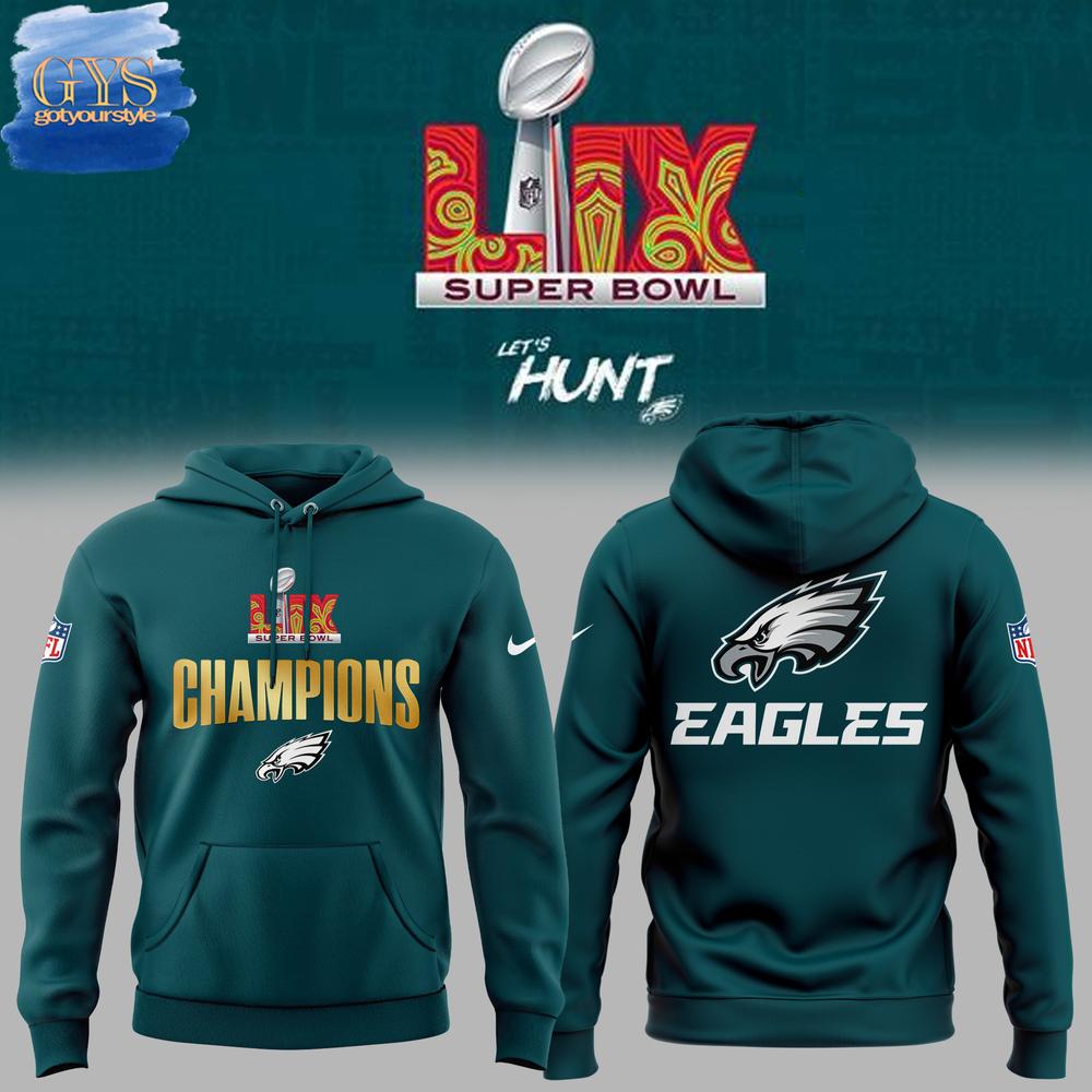 Philadelphia Eagles CHAMPIONS 2025 SUPER BOWL LIX Limited Edition Hoodie Gift For Sport Music Fans