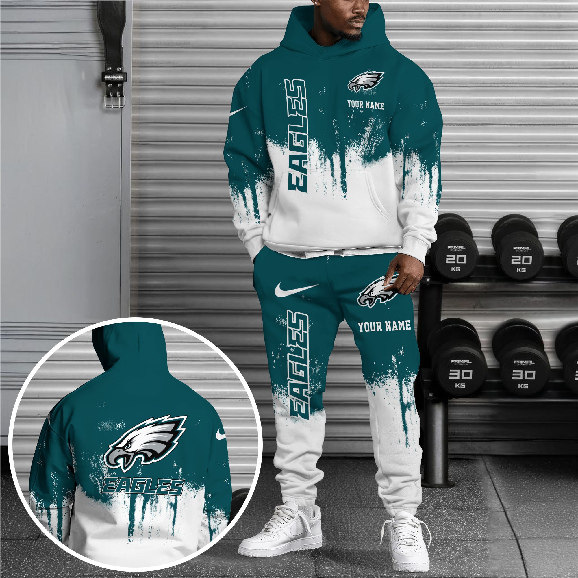 Philadelphia Eagles Hoodie Sweatpants Set Custom Your name, Sport Hoodie Sweatpants Set, Sport Gifts For Fan Gift For Sport Music Fans