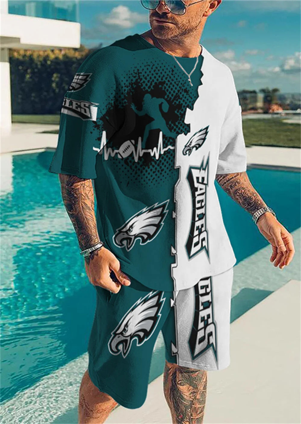 Philadelphia Eagles Limited Edition Top And Shorts Two-Piece Suits Merch For Fans Premium Merchandise