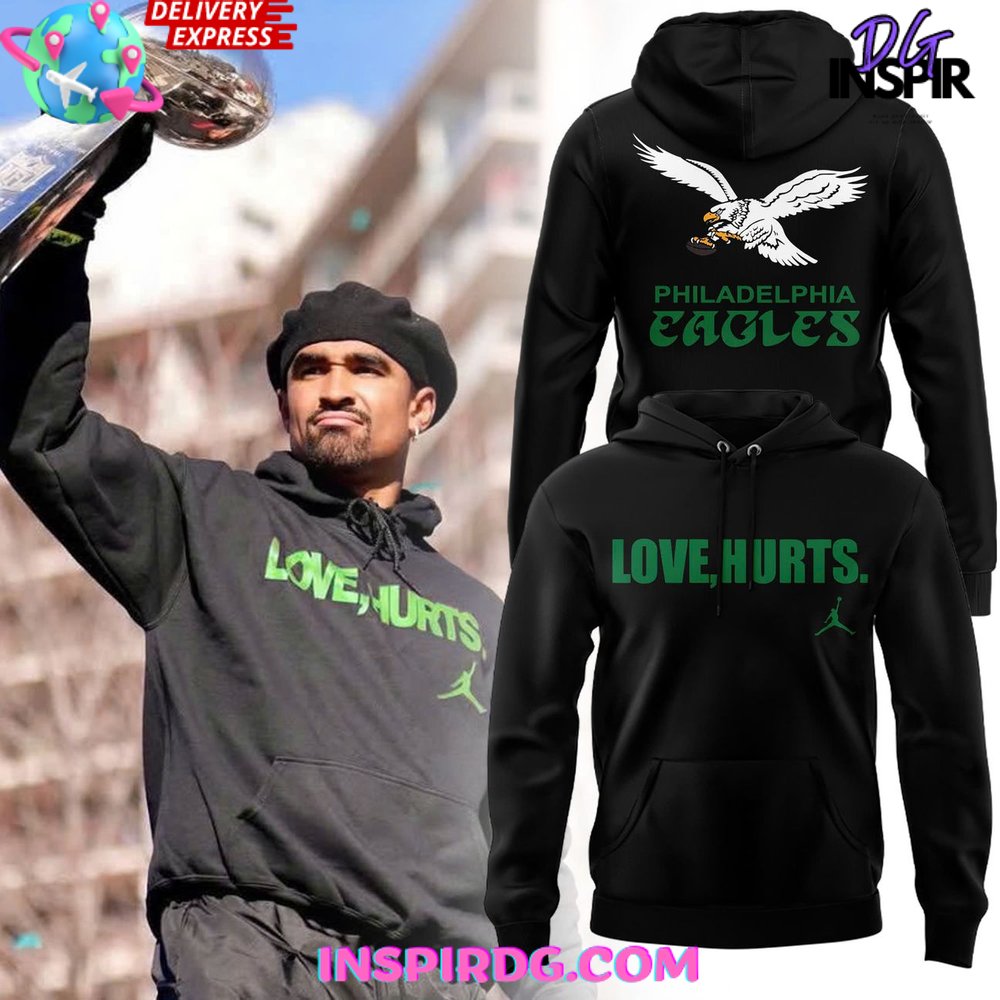 Philadelphia Eagles Love Hurts Special Black Hoodie Gift For Sport Music Fans