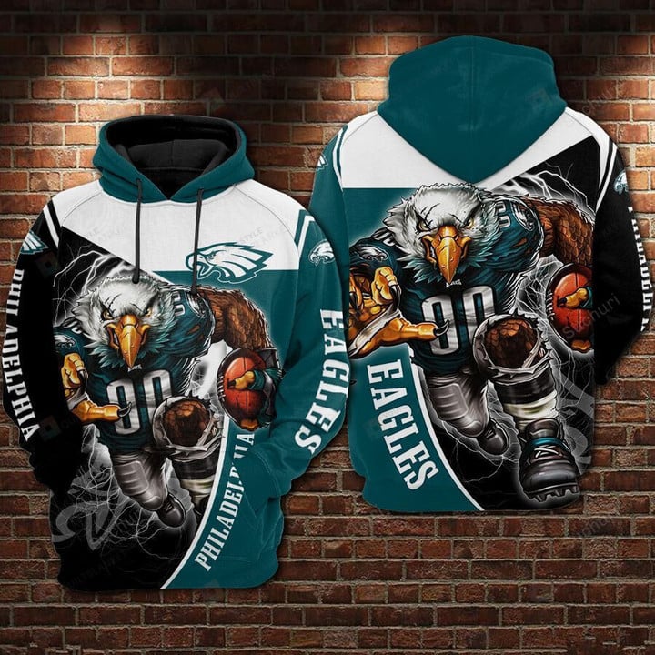 Philadelphia Eagles Mascot Player V1 NFL Football Team Hoodie