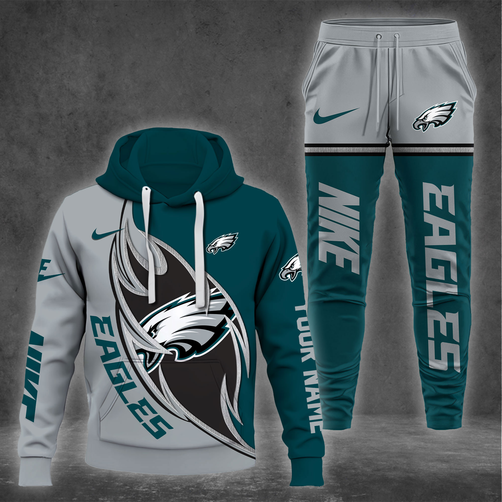 Philadelphia Eagles NK Hoodie And Jogger ,Sport Hoodie Tracksuit, NFL hoodie, NFL Joggers Gift For Sport Music Fans