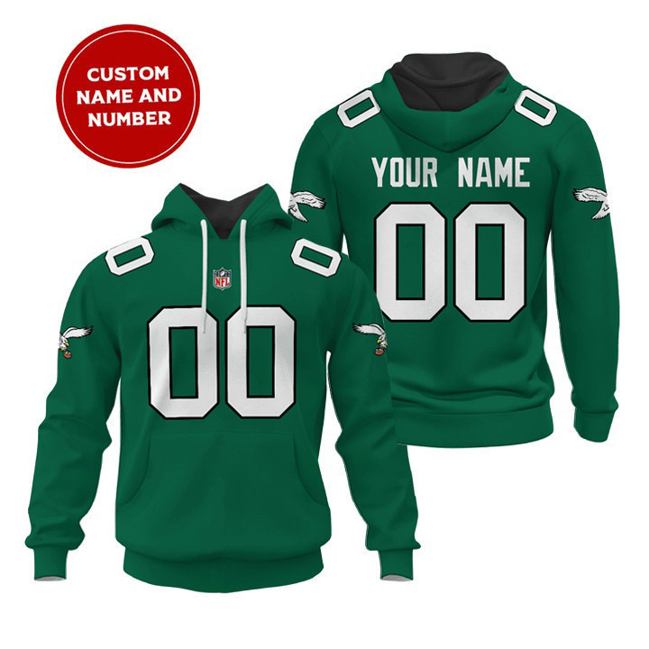 Philadelphia Eagles Personalized Name And Number NFL 3D Hoodie Version 136
