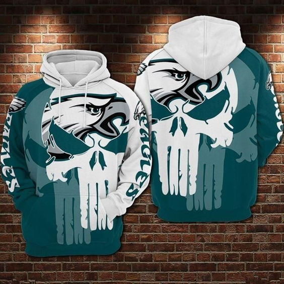 Philadelphia Eagles Punisher NFL Football Team Hoodie