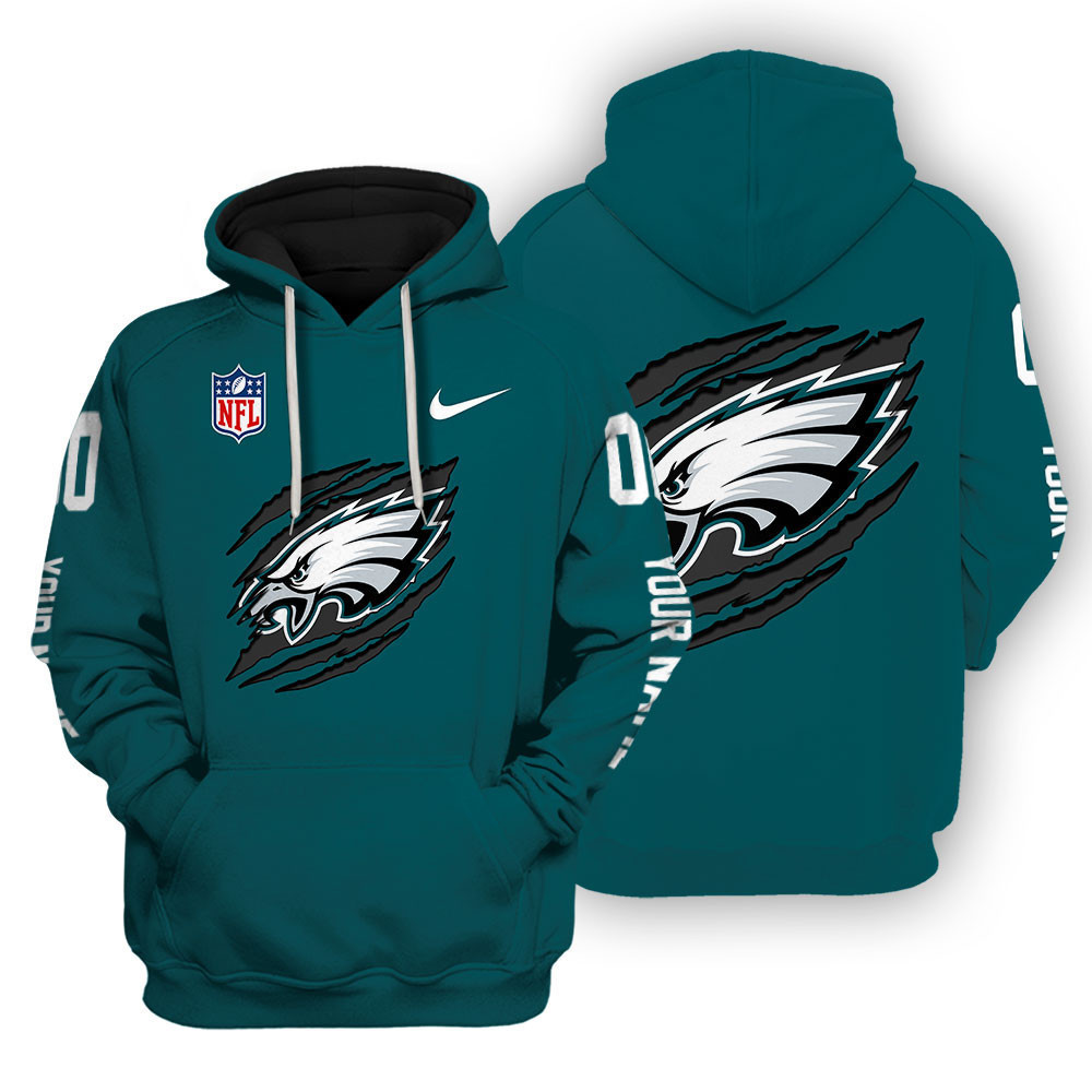 Philadelphia Eagles Scratch Logo NFL 3D Hoodie