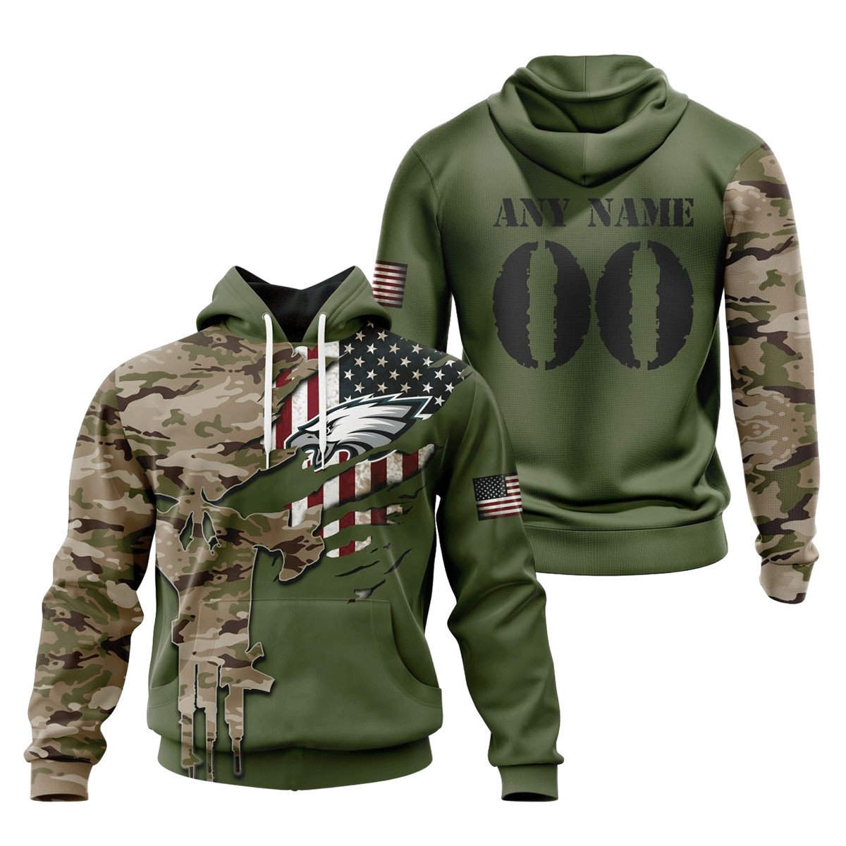 Philadelphia Eagles Special Camo Design 3D printed Sweatshirt Hoodie Zipped Hoodie