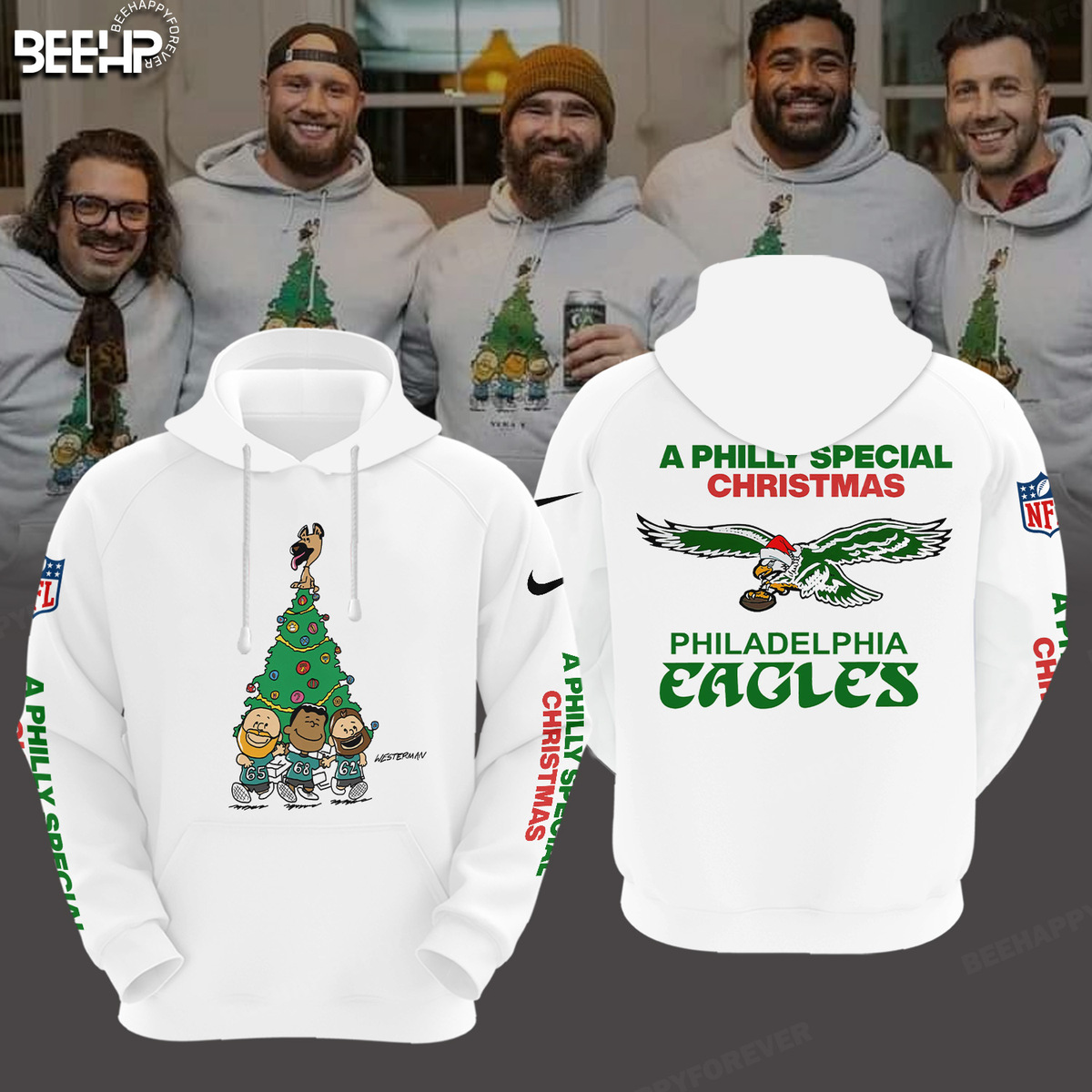 Philadelphia Eagles Special Christmas Special White Hoodie