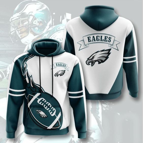 Philadelphia Eagles White V3 NFL Football Team Hoodie