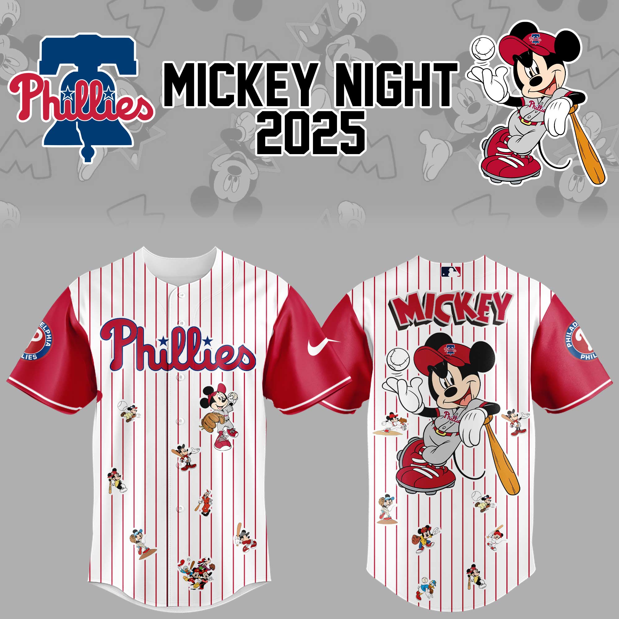 Philadelphia Phillies Baseball Mickey Night Jersey Unique Baseball Gifts