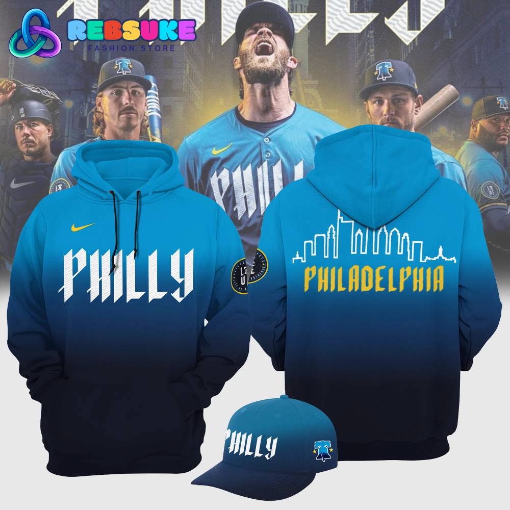 Philadelphia Phillies Blue 2024 City Connect Limited Hoodie Cap Gift For Sport Music Fans