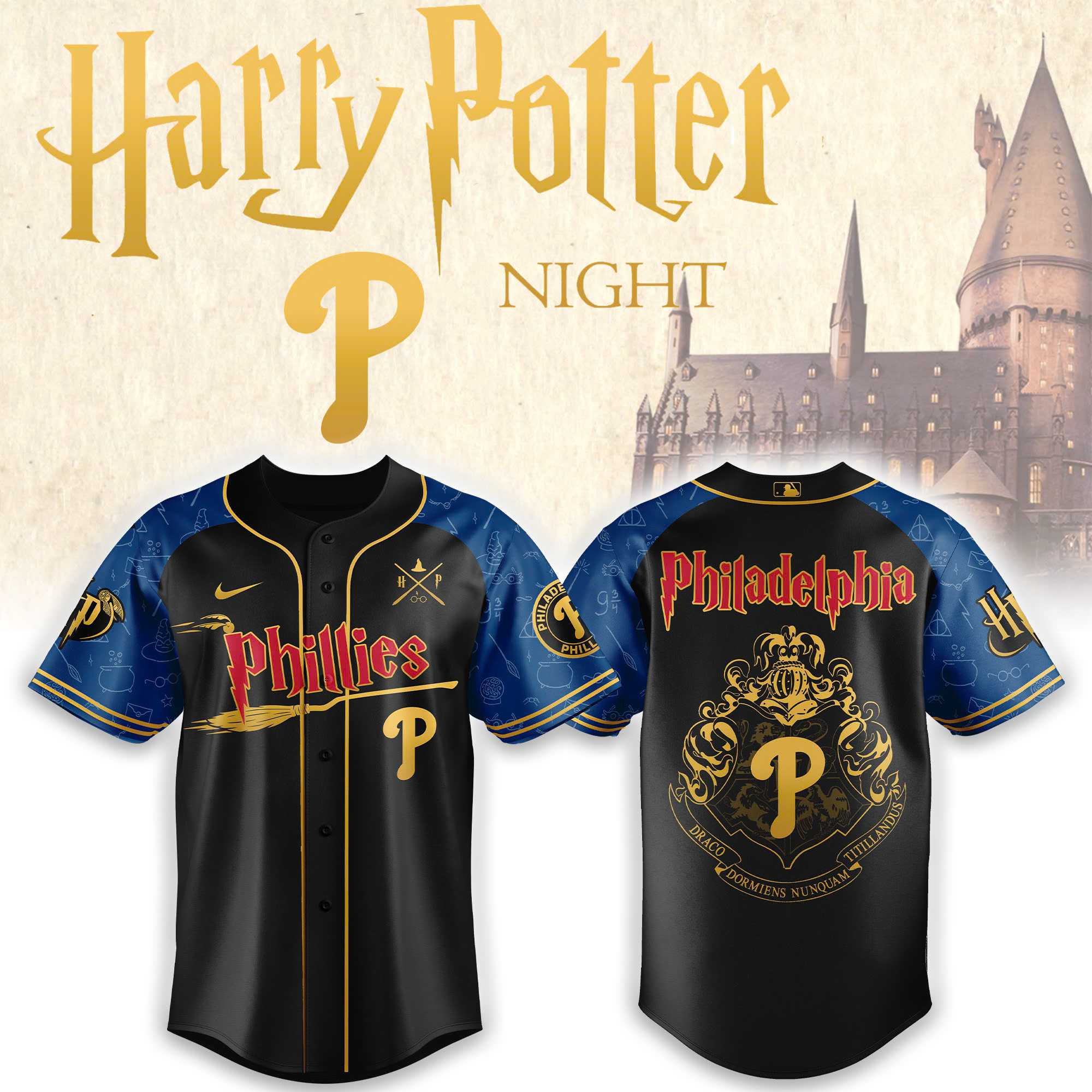 Philadelphia Phillies MLB x Harry Potter Personalized Baseball Jersey For Fan