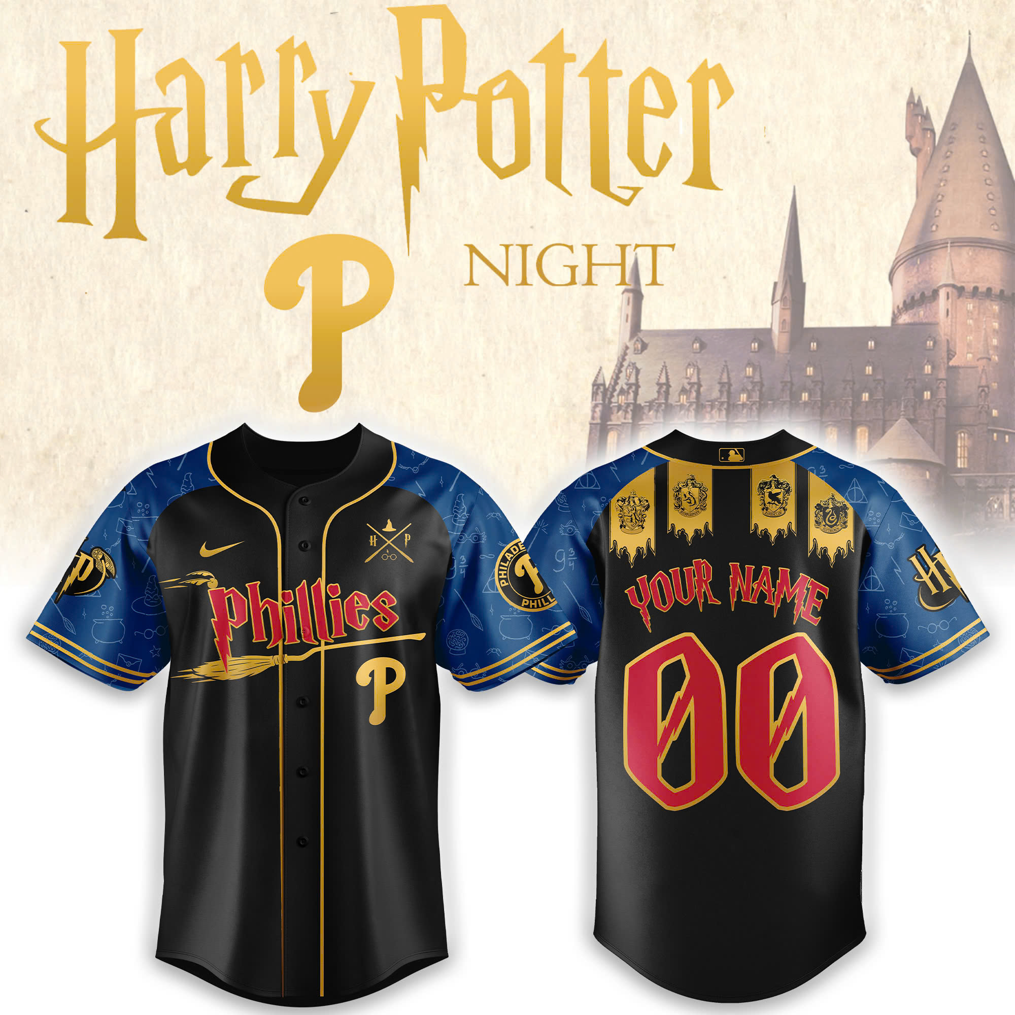 Philadelphia Phillies MLB x Harry Potter Personalized Baseball Jersey For Fan