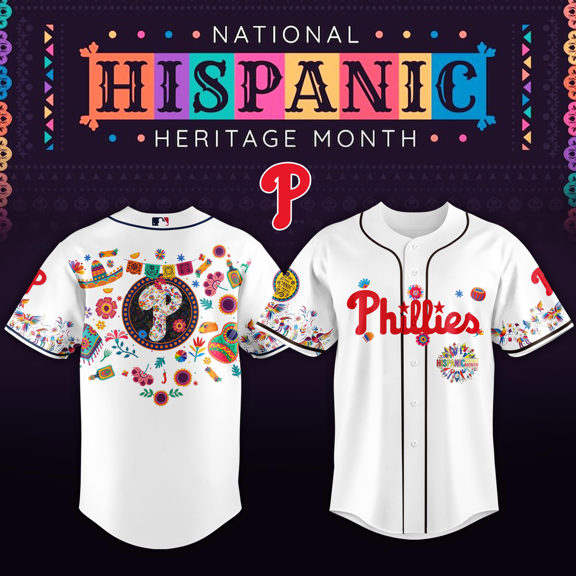Philadelphia Phillies MLB X Hispanic Heritage Personalized Baseball Jersey For Fans