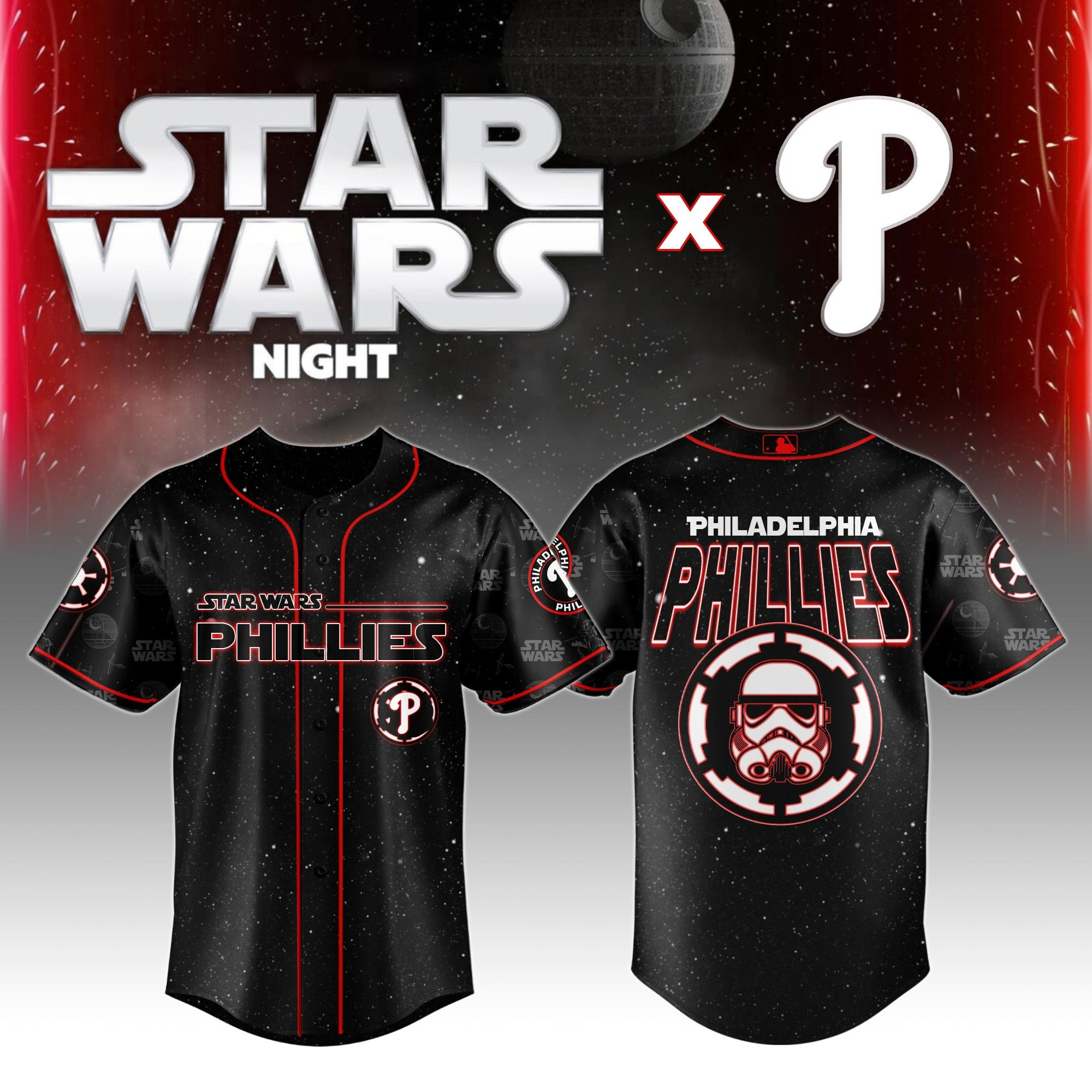 Philadelphia Phillies MLB x Star Wars Night Special Jersey Best Gifts For Baseball Fans