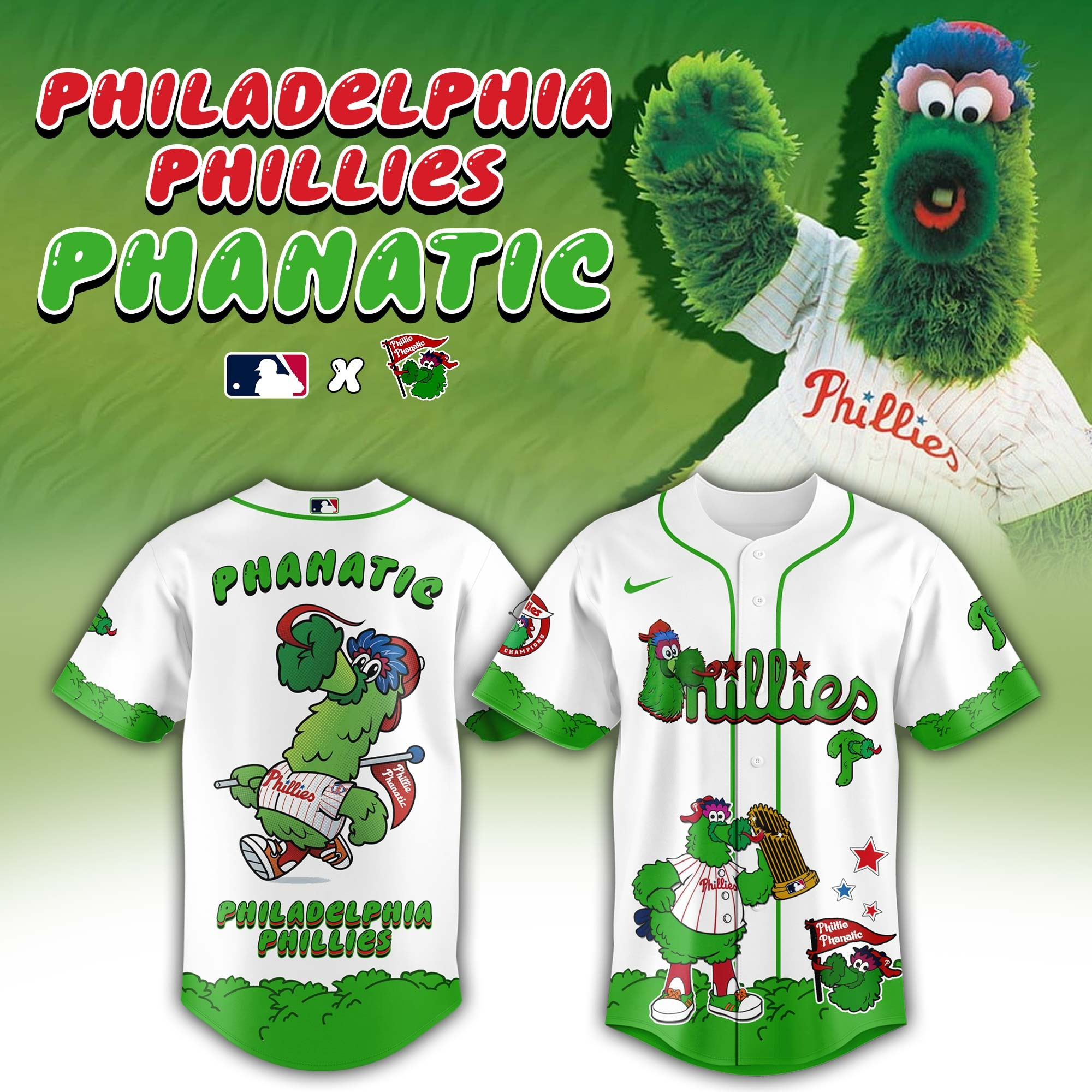 Philadelphia Phillies Phanatic Jersey MLB Merch Baseball Best Gifts For Phillies Fans