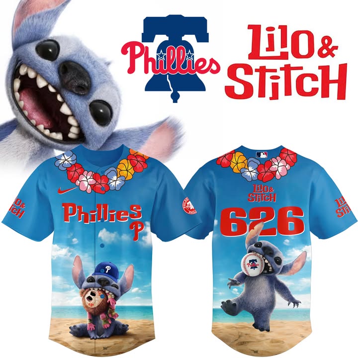 Philadelphia Phillies x Lilo & Stitch Jersey 2025 Baseball Coach Gift Ideas