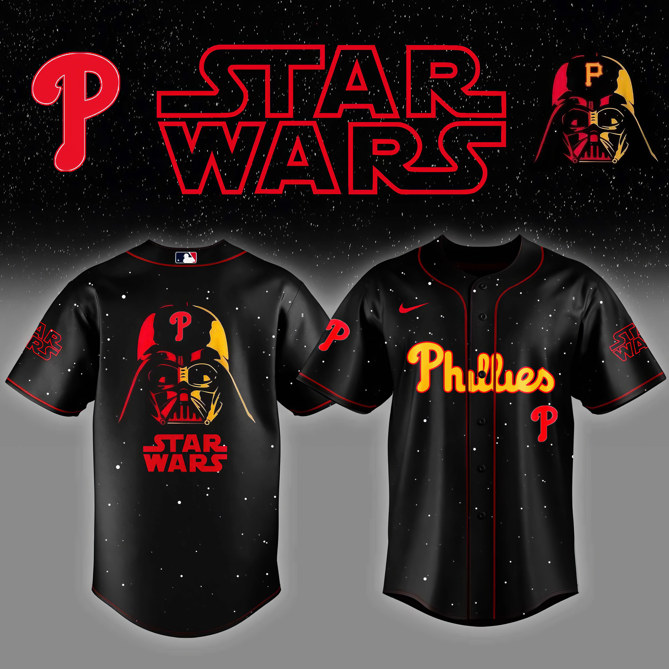 Philadelphia Phillies x Star Wars Night Baseball Jersey Gifts For Baseball Lovers