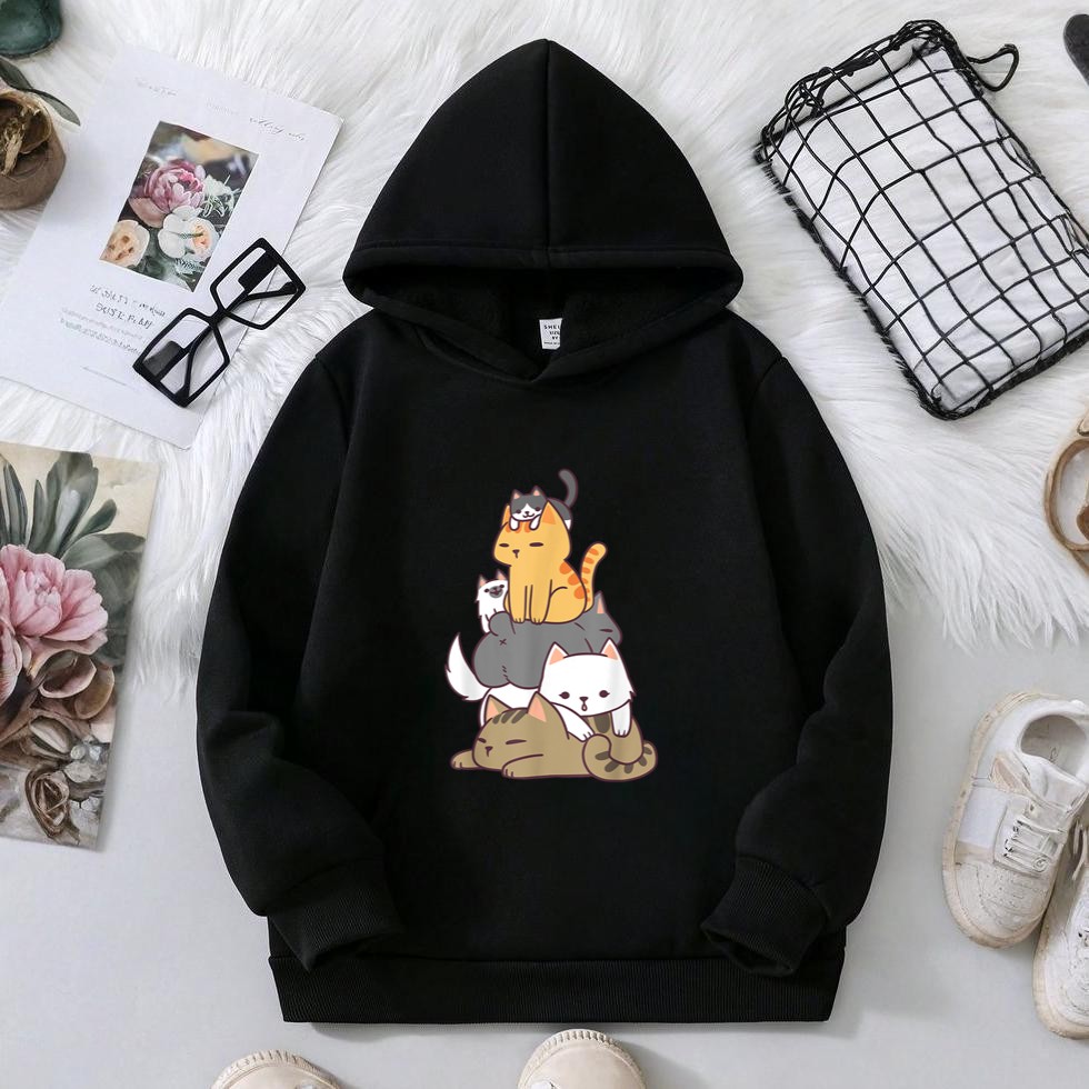 Pile Of Kitty Cats Funny Cute Cat Lover Gift Hoodie